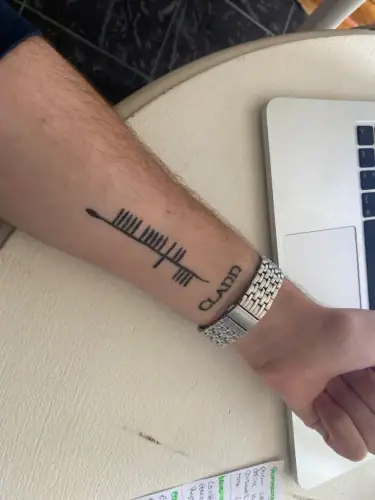 Ogham tattoo —  on wrist